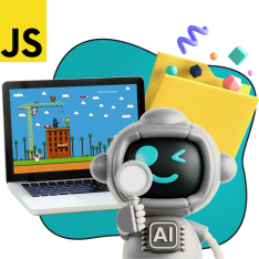 Язык программирования JavaScript + AI. Проектное обучение + геймификация + AI-помощники - КИБЕРшкола программирования для детей, компьютерные курсы для школьников, начинающих и подростков - KIBERone г. Гусь-Хрустальный